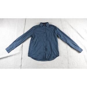 Pact Organic Womens Shirt Medium Green Button Down Cotton Long Sleeve
